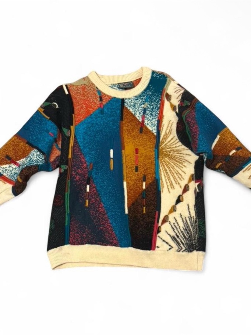 Men's Multicolor Abstract Pattern Crewneck Sweater